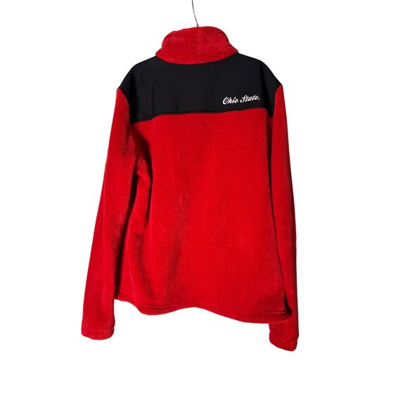 Columbia Ohio State Buckeyes Red Black Jacket Large Women's Fleece - Picture 4 of 5